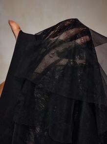 Slaydiva 2025 Spring/Summer Elastic Waist Boho Black Sheer Skirt - Suitable For Music Festivals, Easter, Western, Nomadic, Boho, Nashville, Birthday Parties, Graduation, Students, Everyday Wear, Casual, Vacation, Cruise, Beach, Sunbathing, Casual Vacation, Beach