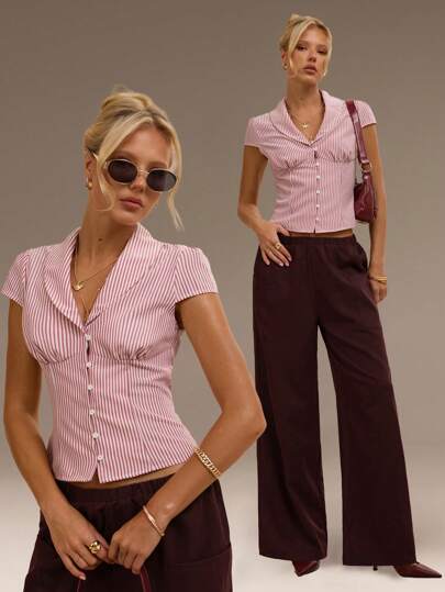 Avantive Tenues d'été pour femmes: Bal de promo/Tenue de soirée/Plage/Vacances/Mignon/Style western/Décontracté chic/Élégant/Anniversaire/Sortie/Boîte de nuit/Bureau/Festival/Rave/Travail/Classe/Concert country/Brunch/Croisière/Vieux argent/Aéroport/Modeste/Église/Fairycore/Sexy/Amusant/Hippie/Thé party/Y2k/Streetwear/Années 2000/Disco/Vacances de printemps/Remise des diplômes/Invité de mariage/Cocktail/Vintage/Moulant/Resort/Coachella/Top babydoll/Ajusté/Boutonné/Chemisier rayé rouge et blanc