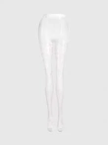 MOTF PREMIUM BOW PATTERN SHEER TIGHTS - White - View 10