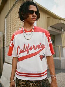 Manfinity Roghcode Young Men's Street Style Letter & Bull Graphic Round Neck Short Sleeve T-Shirt, Summer - Multicolor - View 4