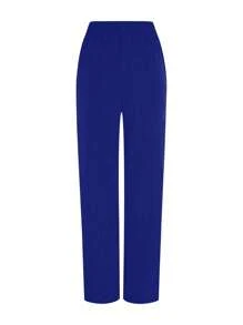 TaskEZ Contrast Trim V-Neck Short Sleeve Top And Pants Scrubs Set - Deep Blue - View 3