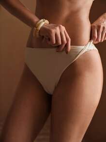 MOTF PREMIUM RUCHED HALTER BIKINI SET FOR SUMMER BEACH VACATION - Champagne - View 7