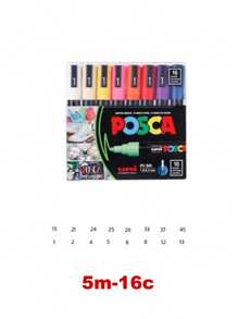 SHEIN Set di pennarelli per pittura UNI POSCA, confezione nuova PC-1M 3M 5M, colori a base d'acqua permanenti, pennarelli in acrilico per graffiti, forniture per l'arte, decorazione della stanza, decorazione per festival, decorazione per la casa, decorazione del bagno, ritorno a scuola