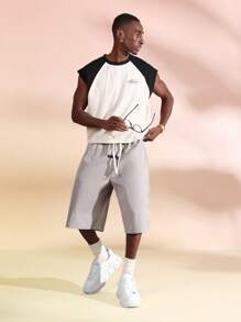 SUMWON 运动表现篮球百慕大短裤慢跑训练健身房运动休闲松紧腰过膝夏季运动裤