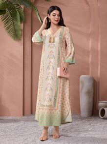 SHEIN Najma 优雅宽松的年轻女士连衣裙，端庄 - 彩色 - 查看 4