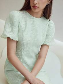 MOTF STUDIO 纹理拉链连衣裙 - 綠色 - 查看 2