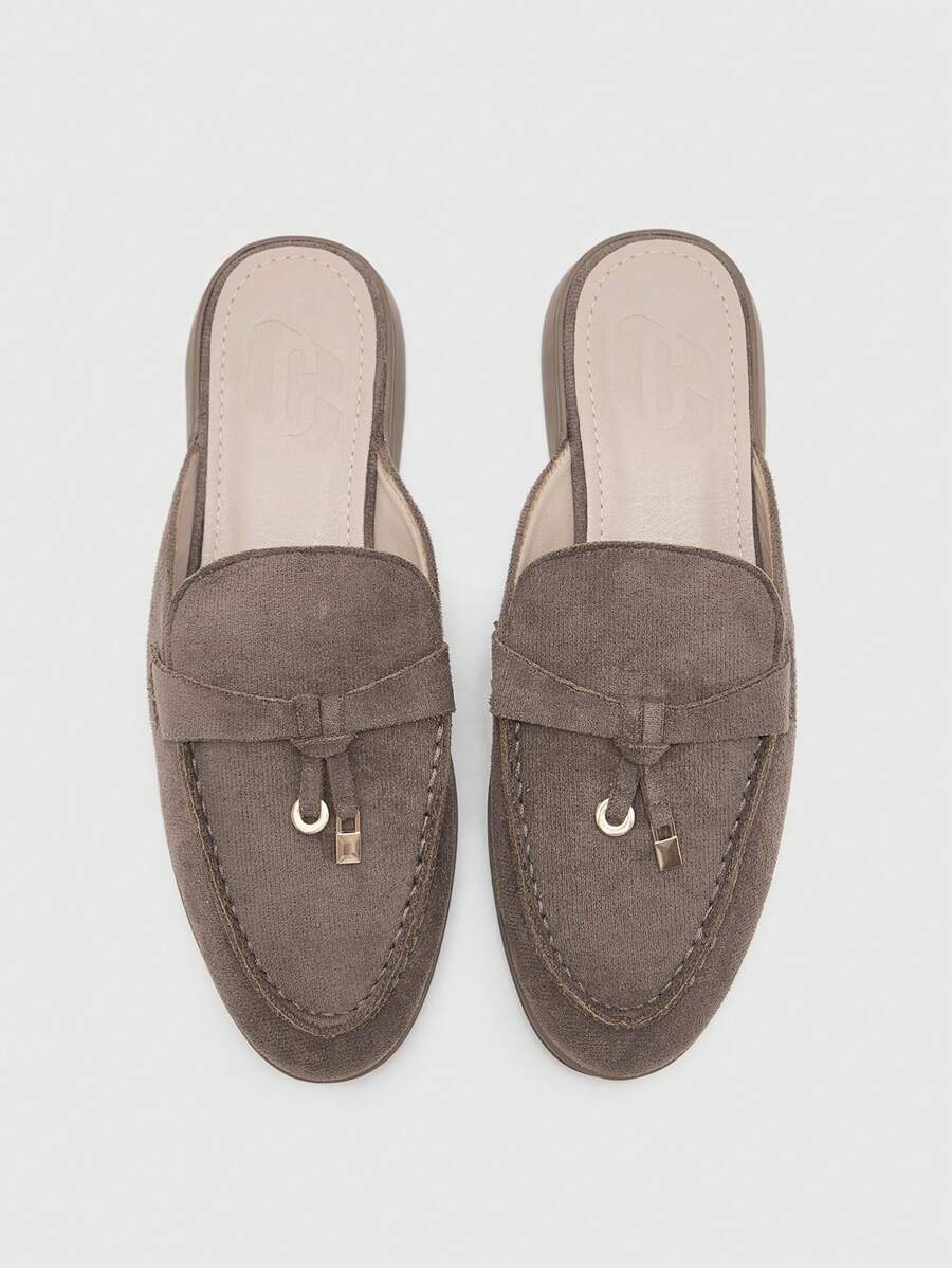 CUCCOO BIZCHIC 女士休闲卡其色百搭平底乐福鞋 - 卡其色 - 查看 1