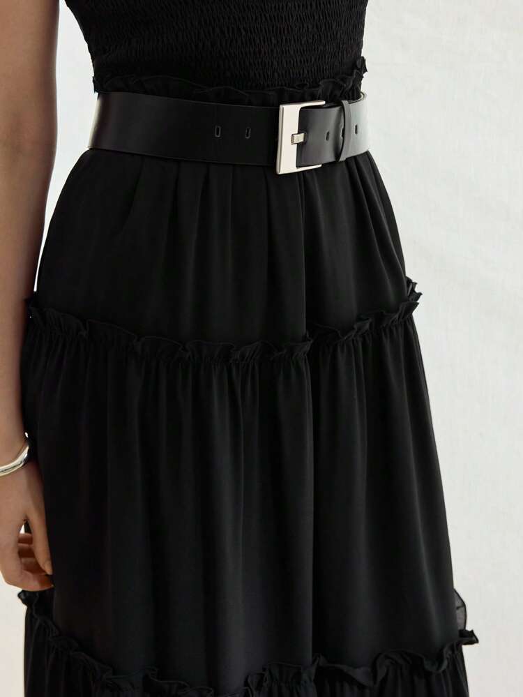 MOTF STUDIO VESTIDO TUBULAR COM BABADO FRANZIDO