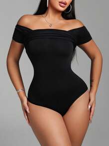 Zolique Vestido mini ajustado sin hombros con licra incorporada