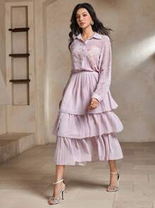 DAZY Conjunto de dos piezas para uso diario para mujer - Rosa - Ver 6