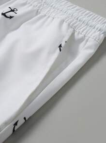Manfinity RSRT Men's Casual Anchor Print Shorts Men Clothing Men Shorts Men's Beach Clothes Clothing Men Shorts Beach Wear For Shorts Casual