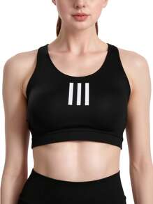 Adidas DRST 3S WORKOUT BRA - Black and White - View 1