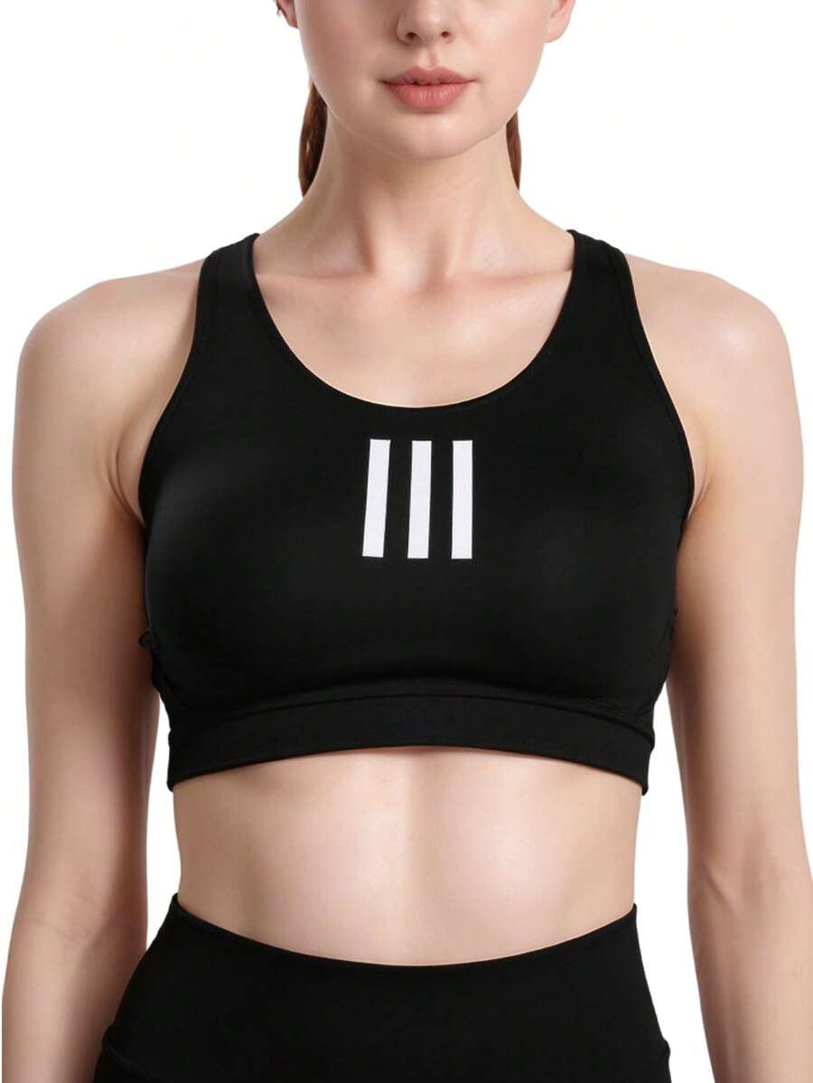 Adidas DRST 3S WORKOUT BRA - Black and White - View 1