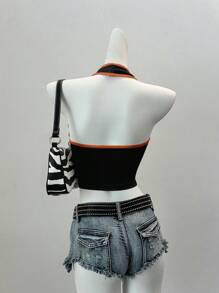 Attitoon 女式休闲工字背心，赛车图案印花，街头潮流，Y2K 风格，夏季 - 彩色 - 查看 2