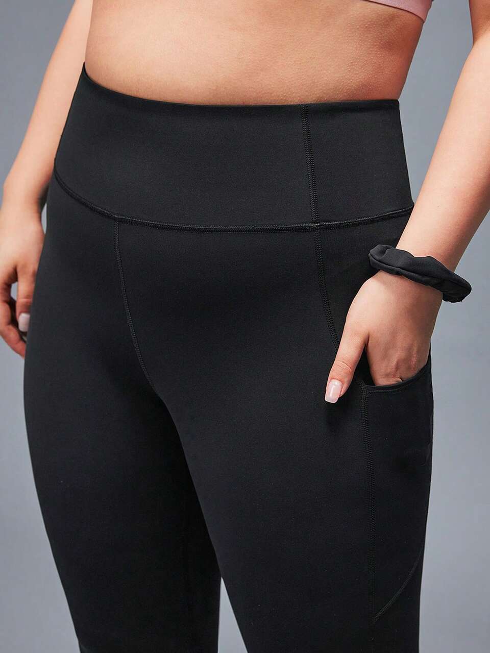 Plus Women's Casual Solid Color Ankle-Length Leggings