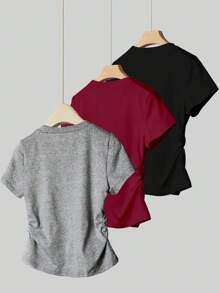 INAWLY Set casual de verano de 3 piezas para mujer, incluye camiseta de manga corta - Multicolor - Ver 2