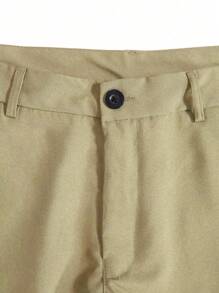 Manfinity Mode Pantalon de costume de mode couleur unie pour hommes, adapté pour l'été