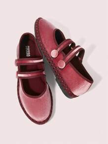 CUCCOO DOLLMOD 女士优雅天鹅绒玛丽珍平底鞋，舒适平行双带，经典柔软天鹅绒，桃色 - 西瓜粉 - 查看 9