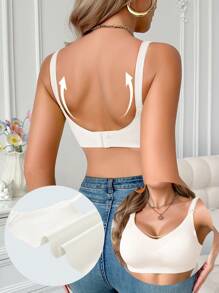 Moonlight&Mama 孕妇素色简约可拆卸日常内衣 - 白色 - 查看 2