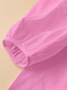 GlowEve Damen V-Ausschnitt Bluse mit weißer Stickerei und Kurzarm