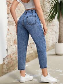Breezaya Quần Jeans Hình Nón Túi Thời Trang Đã Giặt & Dành Cho Nữ - Rửa tối - Xem 2