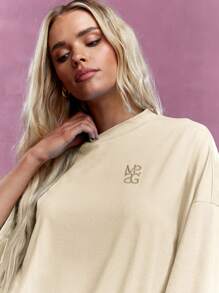 MISSGUIDED FG72 超大刺绣字母T恤 蓝色