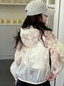 DAZY Girls Fall Hooded Long Sleeve Jacket, Spring Summer - Beige - View 6