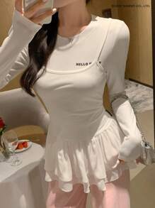 HELLO KITTY | DAZY 女士日常两件套服装 - 白色 - 查看 3