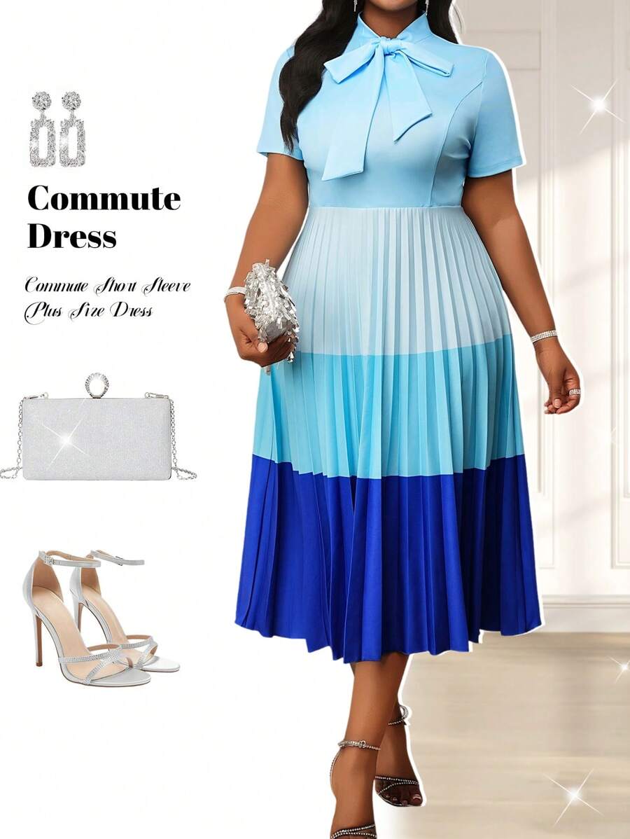 Fleurora Vestido casual de manga corta talla grande, adecuado para el verano