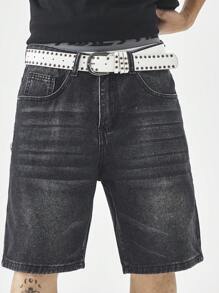 Chillumni 夏季时尚大码男士牛仔短裤