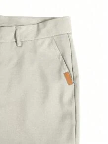 Manfinity Homme Men's Casual Straight Leg Pocket Formal Trousers - Light Grey - View 3