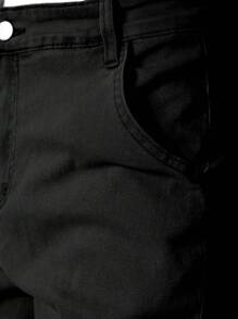 Manfinity LEGND Jeans casuales de color liso para hombres de talla grande, adecuados para el verano