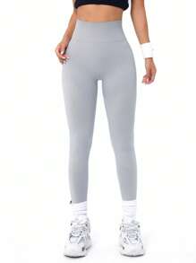 Easithlete 女士纯色高腰高弹无缝瑜伽紧身裤