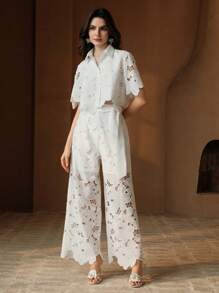 Anewsta 女士日常两件套服装 - 白色 - 查看 4