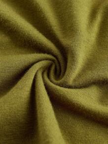 Moonlight&Mama Maternity Plain Short Sleeve Undershirt, Fashionable For Summer Maternity Tops - Olive Green - View 3