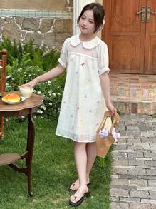 DAZY Tween Girls Fall Dress,Back To School Clothes - White - View 4