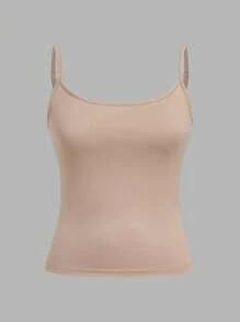 SHEIN EZwear 女士纹理露脐吊带背心，性感修身，适合夏季、返校季、春假、闺蜜旅行，3 件装背心，女士吊带背心，女士上衣，中性色上衣 - 彩色 - 查看 7