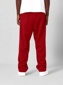 SUMWON Premium Athletic Jogger Sweatpants Comfortable Fleece Winter Workout Lounge Pants With Side Pockets Gym Training Exercise Running Sports Bottoms - Red - View 4