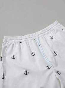 Manfinity RSRT Men's Casual Anchor Print Shorts Men Clothing Men Shorts Men's Beach Clothes Clothing Men Shorts Beach Wear For Shorts Casual