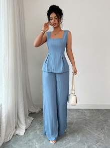 Selianne Women Two Pieces Outfits For Daily Wear - Blue - View 5