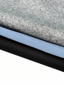 SHEIN LUNE 3件套女士简约纯色紧身裤套装 - 淺藍色 - 查看 5