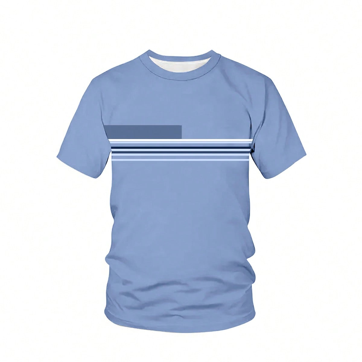 Camiseta casual de hombre talla grande con estampado de rayas, verano