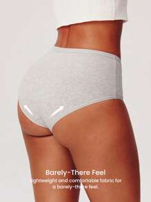 LUVLETTE 3 条装透气棉质高腰基本款三角裤女士内衣内裤套装也适合青少年女孩和儿童 - 彩色 - 查看 5