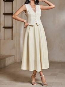 DAZY Women Two Pieces Outfits For Daily Wear - Beige - View 3
