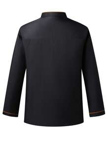 Manfinity Homme Men's Chef Shirt, Fashionable For Summer - Black - View 2