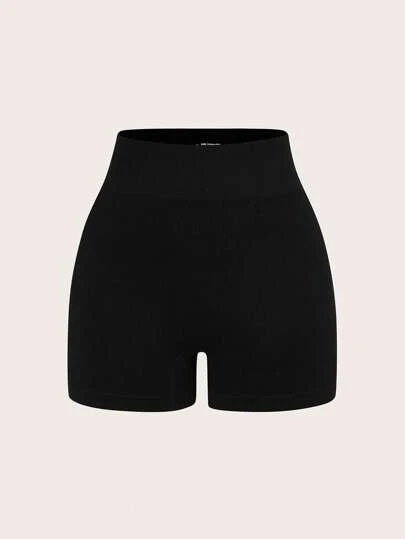 SHEIN BASICS سروال قصير رياضي ناعم محبوك بلون واحد