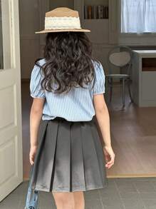 DAZY 2pcs/Set Tween Girls Fall Outfit,Back To School Clothes - Blue - View 2