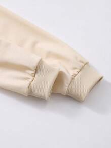 Anime Print Long Sleeve Hooded Jacket + Long Pants 2 Pieces Set For Teen Girls - Apricot - View 6