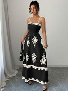 Elenzga 女式无袖印花连衣裙