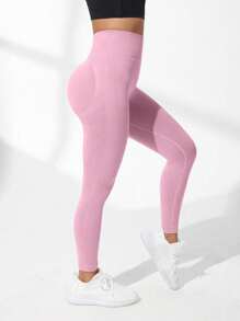 SHEIN Cheerettes High-Stretch Seamless Sports Leggings, Fashionable Yoga Women Pants